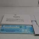 Wireless Keyboard Mouse Combo,MOFII 104 Round Keys Lovely Full-Size Cute Colorful Computer Typewriter Keyboard and Mouse with Retro Keys for PC/Mac/Laptop/Tablet/Computer/Windows Coffee (Blue)