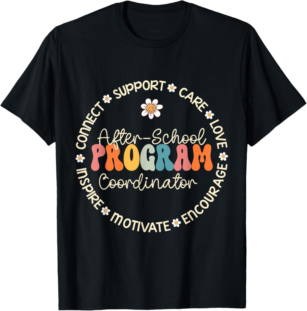 After School Program Coordinator Week Back to School T-Shirt (Small, Black)