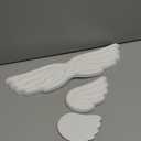 Angel Wing Wrist Rest,Cute Wrist Rest for Keyboard and Mouse,Hand Rests Set Include Ergonomic Keyboard & Mouse Hand Rest and Coaster,Filled Resilient Memory Foam,for Work,Study,Gaming (White)