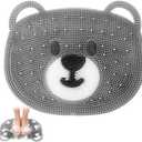 Foot Scrubber - Silicone Bath Mat for Exfoliating & Massaging Feet in Shower - Non-Slip Suction Cups, Dead Skin Remover, Callus Cleaner for Men & Women 12.6 x 10.2 inch Grey