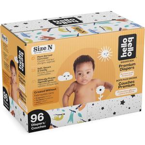 Hello Bello Diapers, Size Newborn (NB, Up to 10 lbs), 96 Count of Premium Disposable Baby Diapers in Umbrella and Koala Kids Designs, Hypoallergenic with Soft, Cloth-Like Feel