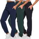 Ultra Performance Womens Sweatpants 3 Pack Cotton Joggers Women's Fleece Sweats Gym & Workout Pants for Women (X-Large, Black/ Navy/ Hunter)