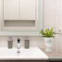 POPETPOP Tall Urn Vase Retro White Metal Urn Planter Pedestal Flower Pot Rustic Farmhouse Flower Holder for French Country Style Home Table Centerpiece Decor, 5.9 x 5.9 x 7.47 Inches