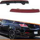 ADIIL 2PCS Red Lens Rear Bumper Bar Reflector Light Kit For 2012 2013 2014 Acura TL