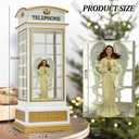 Christmas Snow Globe Lantern - Angel Scene Water Lanterns with Lights and Glitter - White Telephone Booth Decoration - USB or Battery Powered Musical Box for Adults Girls (Angel)