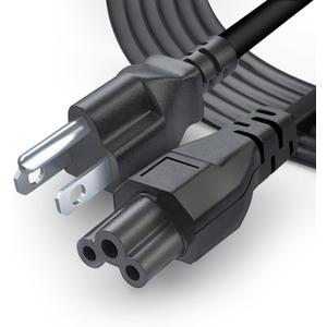 3 Prong AC Laptop Power Cord 5Ft Universal Power Cable | 125V | for Dell HP LG Lenovo Asus Acer Toshiba Sony Laptops/Notebooks, Monitors, Printers, Scanners NEMA 5-15P to C5 Power Cable