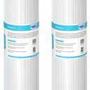 Membrane Solutions 20 Micron Whole House Sediment Water Filter Replacement Cartridge Pleated Water Filter Heavy Duty 20"x4.5", Universal Fits Most Major Brand Systems - 2 Pack
