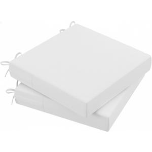 AAAAAcessories Outdoor Seat Cushions for Chairs, Waterproof, Fade-Resistant Patio Furniture Replacement Cushions, 18" x 18" x 2", Set of 2, White