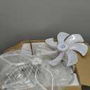 LEDIARY Caged Ceiling Fans with Lights, White Flush Mount Ceiling Fan with Remote&App, Small Low Profile Bladeless Ceiling Fan Light Fixture for Bedroom, Kitchen, Dining Room-White Gold Color