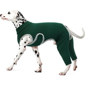 Kuoser Dog Surgery Recovery Suit, Professional Dog Surgical Suit for Back Legs, Soft Dogs Recovery Sleeve to Prevent Licking Biting Wounds, Dogs Onesie After Surgery Elbow Protector, Green L