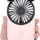 Cute Mouse Personal Mini Fan, Rechargeable Handheld USB Fan, 3 Adjustable Wind Speeds and Wearable Design, Portable Pocket Size for Indoor Or Outdoor Activities (Pink)