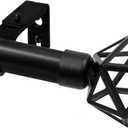 Refrze Black Curtain Rod for Windows 28 to 48 Inch, 1 Inch Heavy Duty Curtain Rods, Decorative Adjustable Curtain Rods for Living Room, Outdoor Curtain Rod for Patio, 28-48", Black