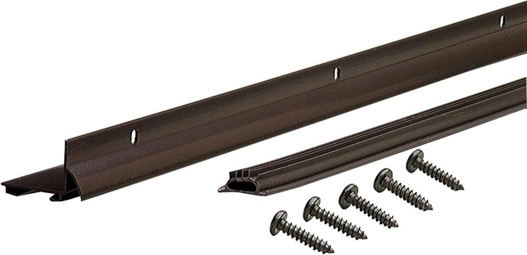MD Building Aluminum L-Shape Under Door Seal, Bronze, 36in
Vinyl Seal Insert, Blocks Drafts Moisture Dust Insects, Drip Cap Water Deflector, Slotted Screw Holes, Cut To Fit