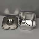 Cabilock Stainless Steel Ice Cream Box - Compact Ice Cream Storage Container with Lid, 17.5 X 14 X 11.8 Cm