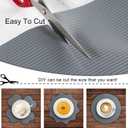 Shelf Liner 11.8 Inches x 9.8 FT Non-Slip Cabinet Liner, Easy to Cut and Install, Washable Oil-Proof and Protective Surface for Kitchen Cabinet,Drawer,Shelves,Refrigerator,Storage,Desks,Gray