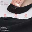6 Pairs No Show Socks Womens Low Cut Invisible Non Slip Footies Nylon Socks (Black, XL)