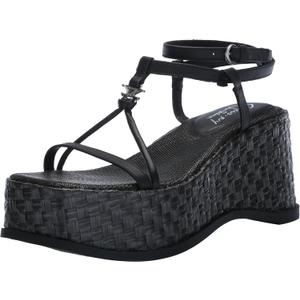 Circus NY by Sam Edelman Women's Odette Wedge Sandal (Size6, Black Leather)