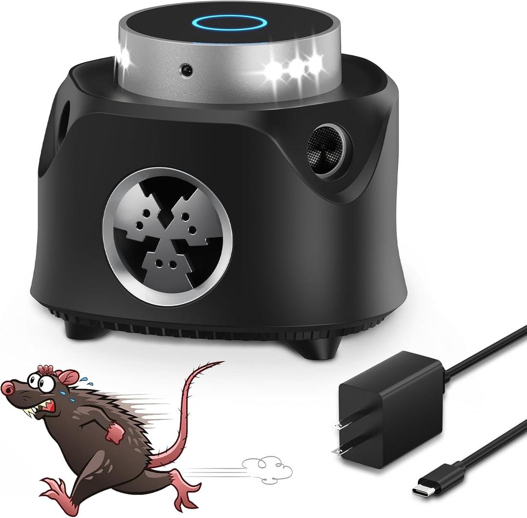 Mouse Repellent Ultrasonic Plug in, Ultrasonic Pest Control Repeller Indoor, Rodent Repellent Ultrasonic Plug in with Ultrasound & Strobe Light, Mice Repellent Indoor for Rodent/Mouse/Squirrel/Roach