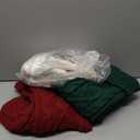 RFAQK 18 Inches Large Christmas Stockings 3 Pack - Burgundy Red, Ivory White, Green - Stretchable Knitted Xmas Stockings with 50Pcs Personalizeable Gift Tags for Family Holiday Christmas Décor