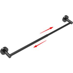 Adjustable Towel Bar, Bathroom Towel Holder from 13.7 to 24Inch, SUS304 Stainless Steel Single Towel Racks for Bathroom, Heavy Duty Wall Mounted (Matte Black)