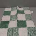 GRANNY SAYS Checkered Green Bathroom Rugs, 24" x 16", Fluffy Rug, Absorbent Microfiber Ultra Soft Bath Mat Washable, Non-Slip Bath Mats for Bathroom, Cute Floor Mat for Tub, Shower, Bedroom