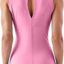 Women's Open Back Workout Tops - Sleeveless Yoga Tank Tops for Women, Moisture-Wicking Athletic Shirts for Running (Pink, XXL)