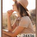 Light Walnut 24x36 - Single Frame - Rustic Woodgrain 24 x 36 Poster Frame with Plexiglass for Wall Gallery Display, 24x36 Picture Frame for Puzzles, Artwork, Photos and Posters - Ideal Christmas Day