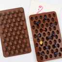 2 Pack, Cute Coffee Bean Shaped Silicone Chocolate Candy Cake Mold