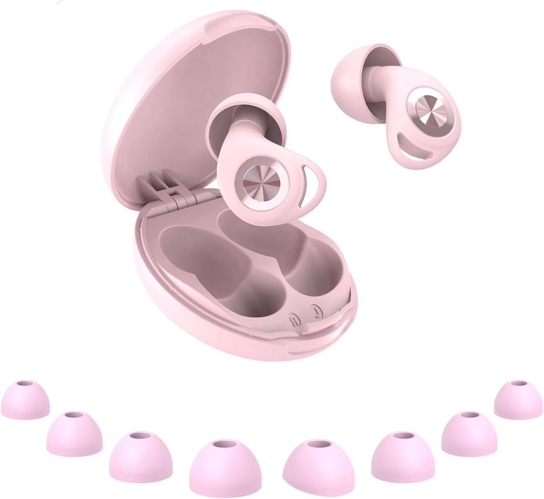 Ear Plugs for Sleeping Noise Cancelling, Ultra-Soft Silicone Earplugs for Sleep, 45dB Reusable Noise Cancelling Ear Plugs Hearing Protection Study/Work/Concert, EarPlugs with Case & 8 Eartips