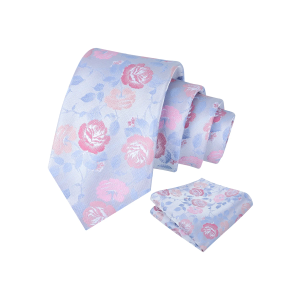 Alizeal Mens 3.15 Inch Small Floral Tie Pocket Square Set Ditsy Print Design for Garden Parties and Romantic Occasions