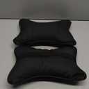 2 Pack Car Neck Pillow PU Leather Automotive Headrest Pillow for Car Support Neck Pain Relief Universal Car Pillow (Black)
