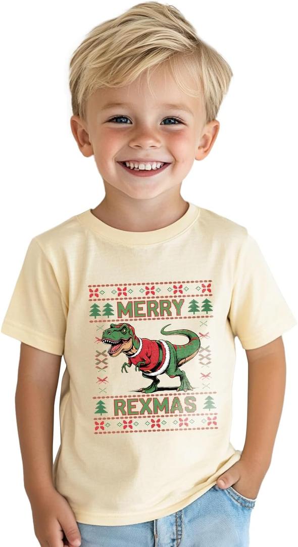 Toddler Boys Girls Christmas Shirt Kids Ugly Xmas T-Shirt Short Sleeve Cotton Tee Top 2-8 Years