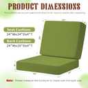 Deep Seat Patio Cushions Set of 2, 24x24 Inch Waterproof & Fade Resistant Outdoor Chair Cushions, Thick Padded Replacement Sofa Cushions for Garden Yard Furniture