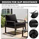 MIULEE Black Outdoor Chair Cushion 22x22 Inch for Patio Furniture Linen Textured Waterproof & 3 Year Color Fastness Seat and Back Couch Cushion with Ties No Slip Design