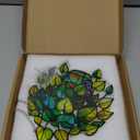Plant Suncatcher Glass, Stained Glass Suncatcher Plant Window Hanging, Unique Nature Lover Gifts Leaf