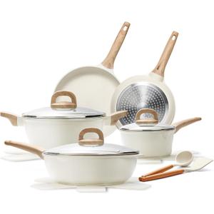 14 Pcs Pots and Pans Set, Nonstick Cookware Sets, Granite Induction Cookware Non Stick Cooking Set with Frying Pans, Saucepans, Saute Pan, Extra Large Casserole, PFAS PTFE PFOA PFOS Free