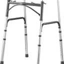 2025 Upgraded VEVOR Folding Walker, 2-Button Quick Fold, 8-Level Height Adjustable with Ergonomic Handles, Lightweight Aluminum Mobility Aid for Elderly & Disabled, Supports 350 lbs