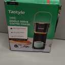 Tastyle Single Serve One Cup Coffee Maker, for K Cups and Grounds, Mini Coffee Maker with Portable Handle, 6 to 12 Oz Brew Size, for Travel, Camping, Office, RV and Dorm, 120V, Black and Gold