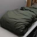 CozyLux Dark Olive Green Queen Comforter Set, 3 Pieces Solid Breathable Quilted Style Bedding Set, Luxury Fluffy Soft Bed Set with Down Alternative Comforter All Season (1 Comforter & 2 Pillowcases)