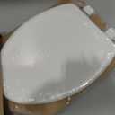Mayfair Linden Slow Close Toilet Seat, Non Slip Heavy Duty Wood, Easy Install, Elongated, White