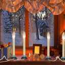 Abeja 7'' Electric Window Candle, Flickering Flameless Taper Fake Candles with On/Off Switch, 7W C26 Lights Bulb, 5FT Candles Lights- 4Pk Beige