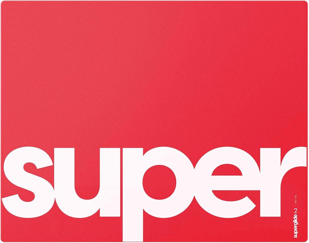 Pulsar Superglide Glass Gaming Mouse Pad v2 ALUMINO-Silicate Glass Surface Anti-Slip Fully Molded high-Density Silicone Rubber 16.5in x 13in (L, Red)