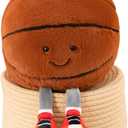 13 inch Basketball Pillow Basketball Stuff Plush, Basketball Gifts for Boys and Girls, Soft Sports Pillows Basketball Stuffed Animal Room Decor (Basketball)