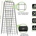 Heavy Duty 50"x17" Adjustable A-Frame Trellis for Climbing Plants Rust-Proof Metal Garden Trellis with Dense Grid Design, Perfect for Raised Beds, Tomatoes, Cucumbers & Outdoor Vines (Black, 1 Pcs)