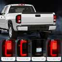FULL LED Tail Lights Compatible With 2007-2013 Silverado 1500 2500HD 3500HD Rear Tail Lamps w/Running Lights Turn Signal Brake Lights Reverse Lights 1 Pair