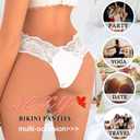 Banamic Sexy G String Thong for Women Underwear Thongs Panties for Women (White, S)