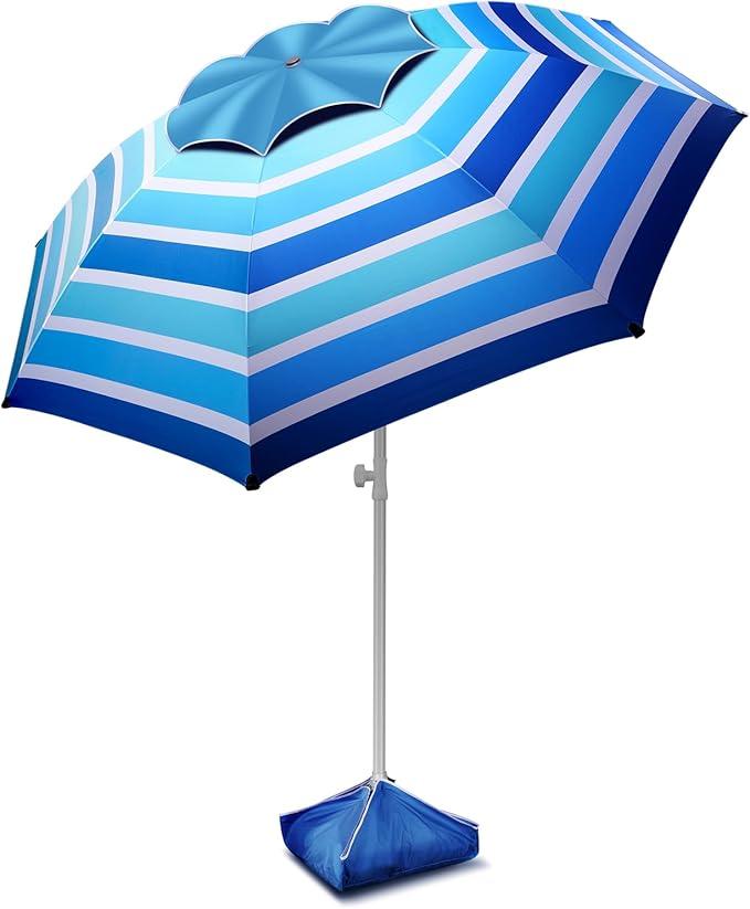 Brand: Fisqueen
4.2
4.2 out of 5 stars
(2,637)
8FT Large Beach Umbrella with Level 7 Wind Resistance, Sand Anchor, Portable Outdoor Umbrella with UPF50+ UV Protection, Tilt Sun Shelter for Beach, Patio, Yard