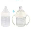 Sippy Cup Soft Spout Conversion Kit for Evenflo Balance Plus Wide Neck Baby Bottles, Toddler Transition Kit with Silicone Sippy Spout Nipple, Weighted Straw, Bottle Handle, Cleaning Brush, 3 Pack, 6m+