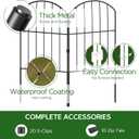 Goovilla Garden Fence, Total 10ft(L) x 24in(H) Garden Fencing Animal Barrier, 10 Pcs Rustproof Metal Fence Panels, Black No Dig Fence, Decorative Garden Fences and Borders for Dogs, Flower Bed, Patio