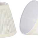 Aspen Creative 33121-2 Small Pleated Empire Shape Chandelier Clip-On Lamp Shade, Off White, 3" Top x 6" Bottom x 5" Slant, 2 Pack